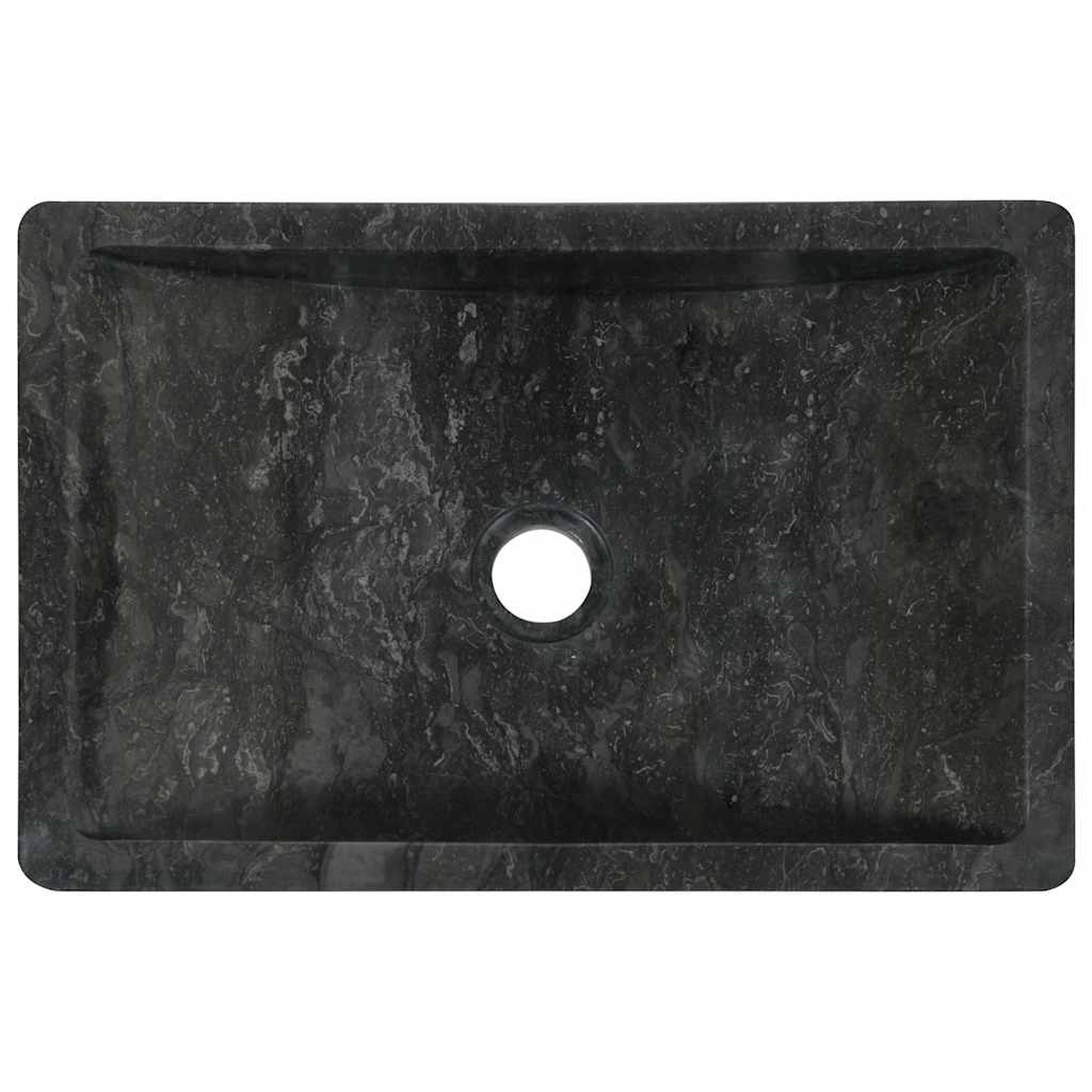 Umivaonik 45 x 30 x 12 cm mramorni visoki sjaj crni