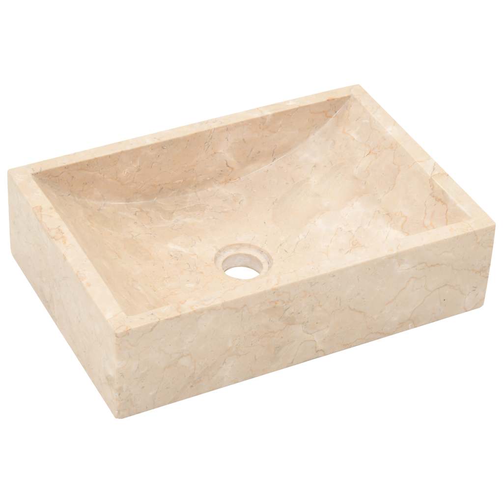 Umivaonik 45 x 30 x 12 cm mramorni visoki sjaj krem