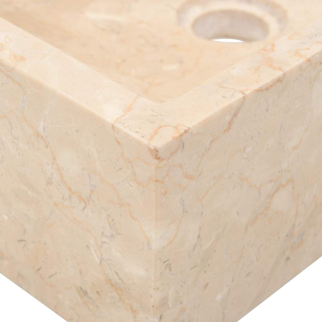 Umivaonik 45 x 30 x 12 cm mramorni visoki sjaj krem
