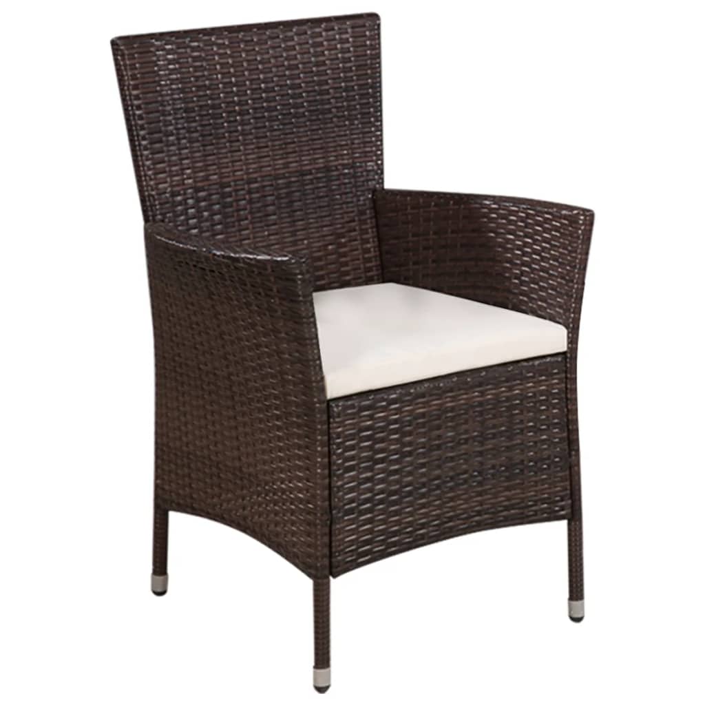 3-dijelni bistro set od poliratana smeđi