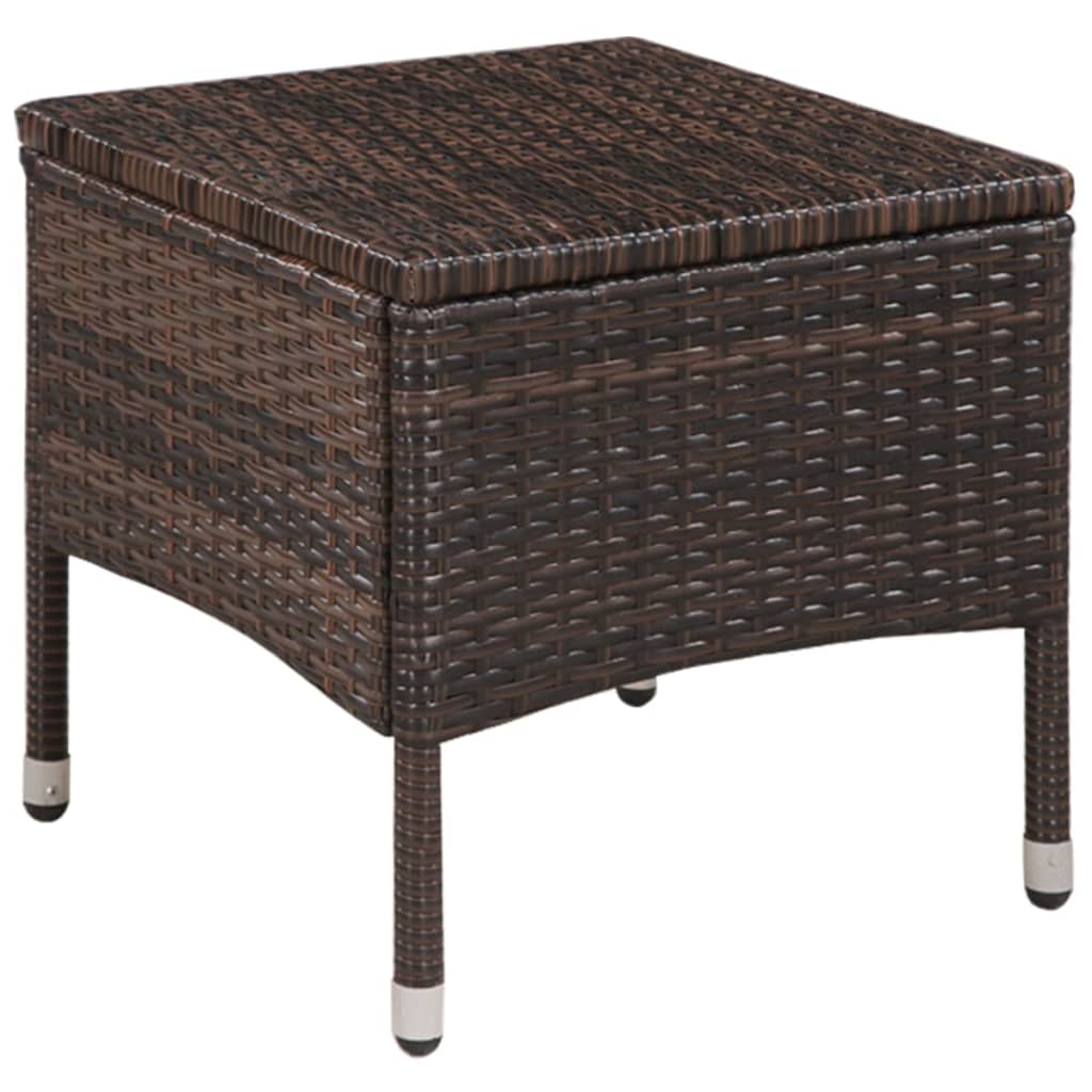 3-dijelni bistro set od poliratana smeđi