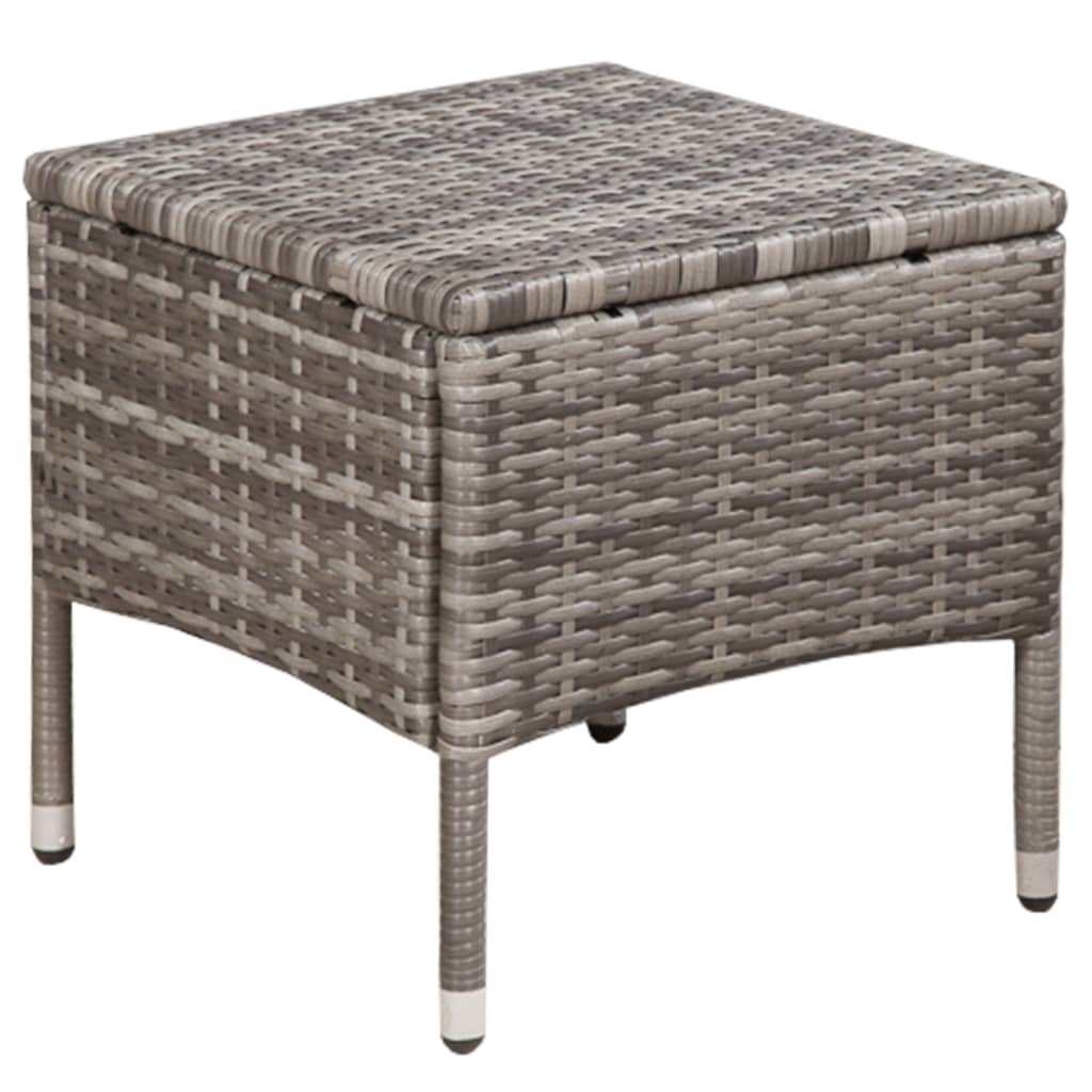 3-dijelni bistro set od poliratana sivi