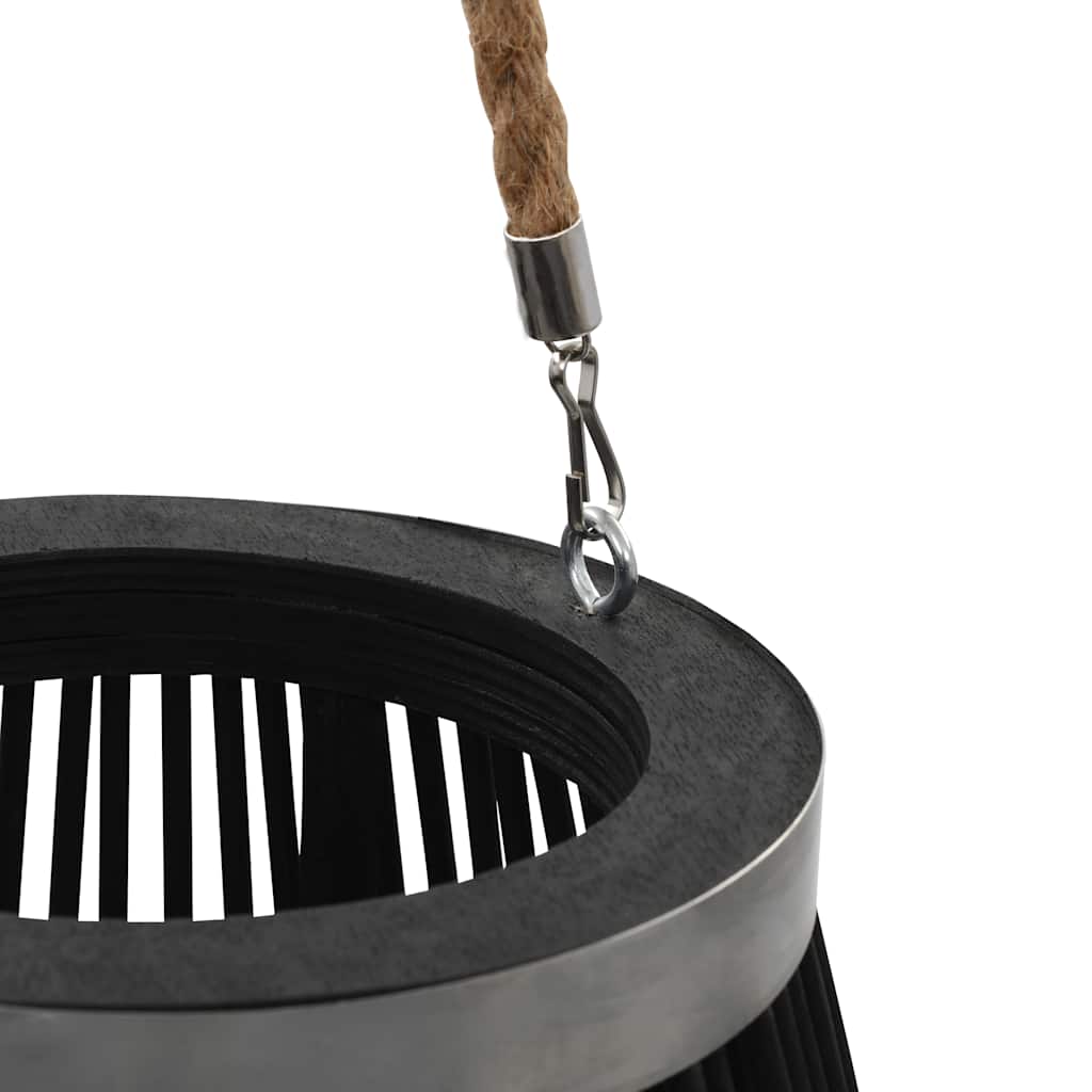 Viseći svijećnjak od bambusa crni 60 cm