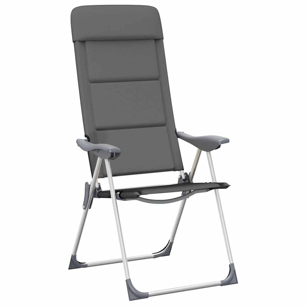 Stolice za kampiranje 2 kom sive 58 x 69 x 111 cm aluminijske