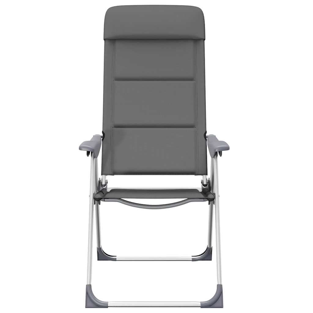 Stolice za kampiranje 2 kom sive 58 x 69 x 111 cm aluminijske