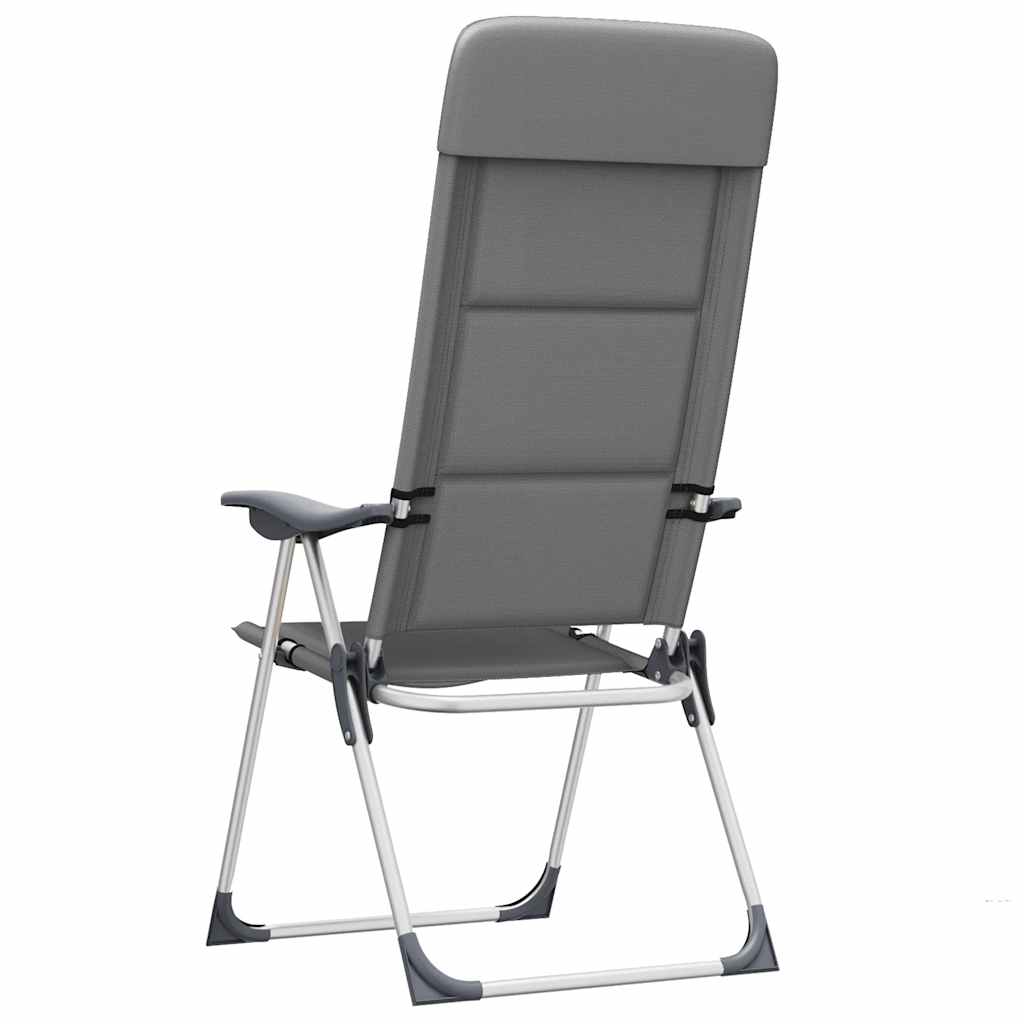 Stolice za kampiranje 2 kom sive 58 x 69 x 111 cm aluminijske