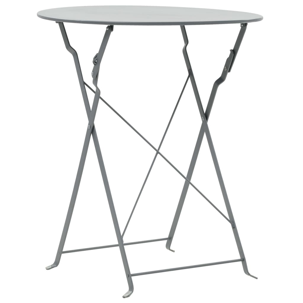 3-dijelni bistro set čelični sivi