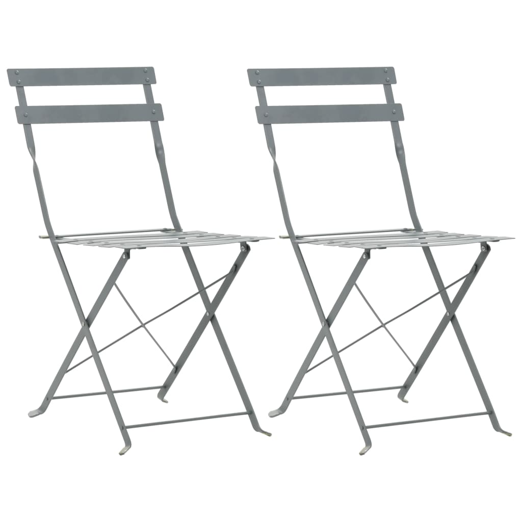 3-dijelni bistro set čelični sivi