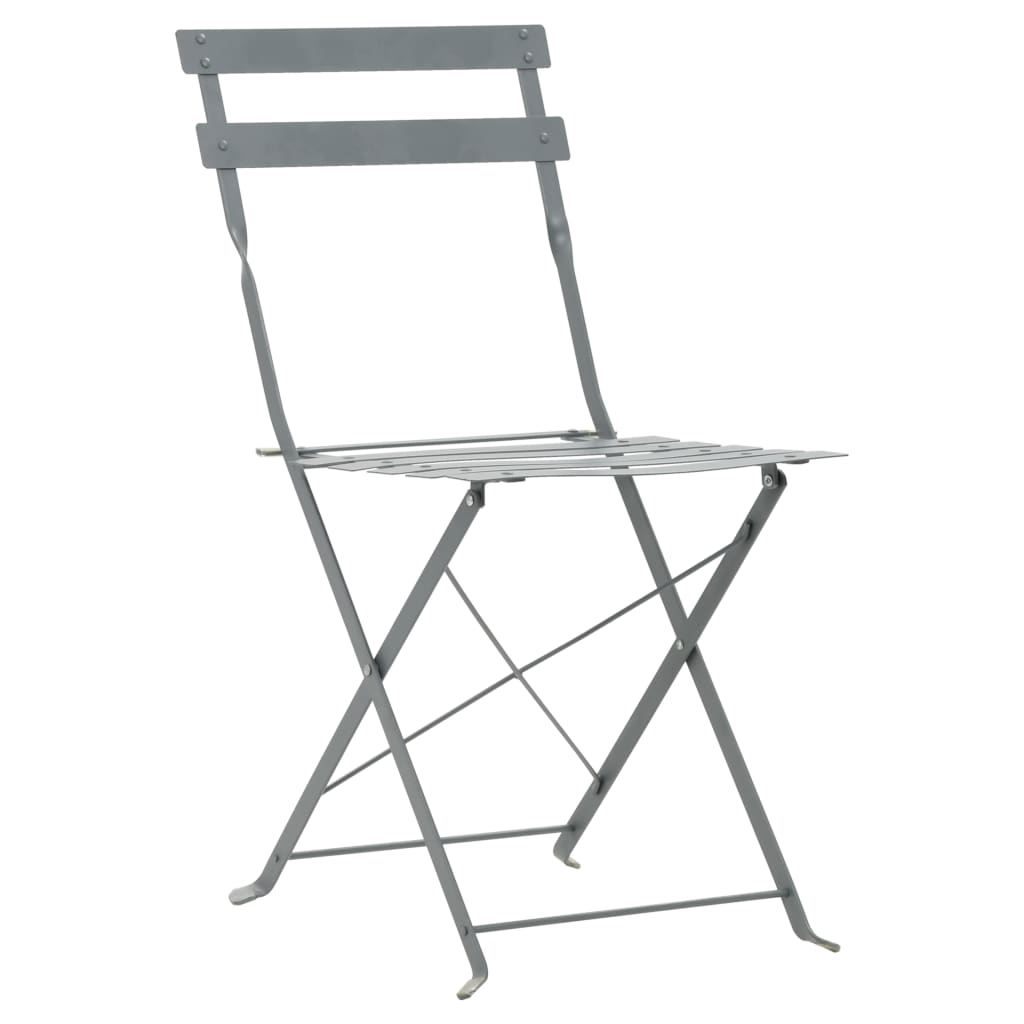 3-dijelni bistro set čelični sivi