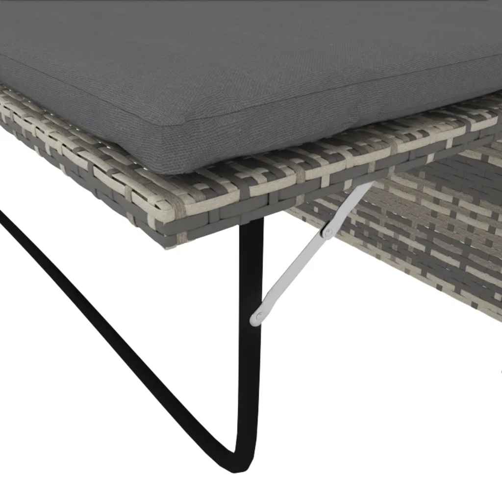2-dijelna vrtna garnitura od poliratana s jastucima siva