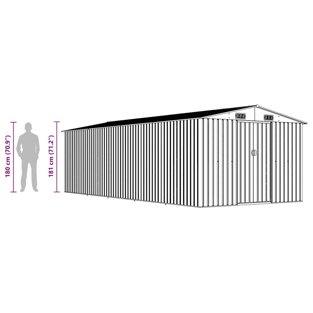 Vrtno spremište 257 x 580 x 181 cm metalno zeleno