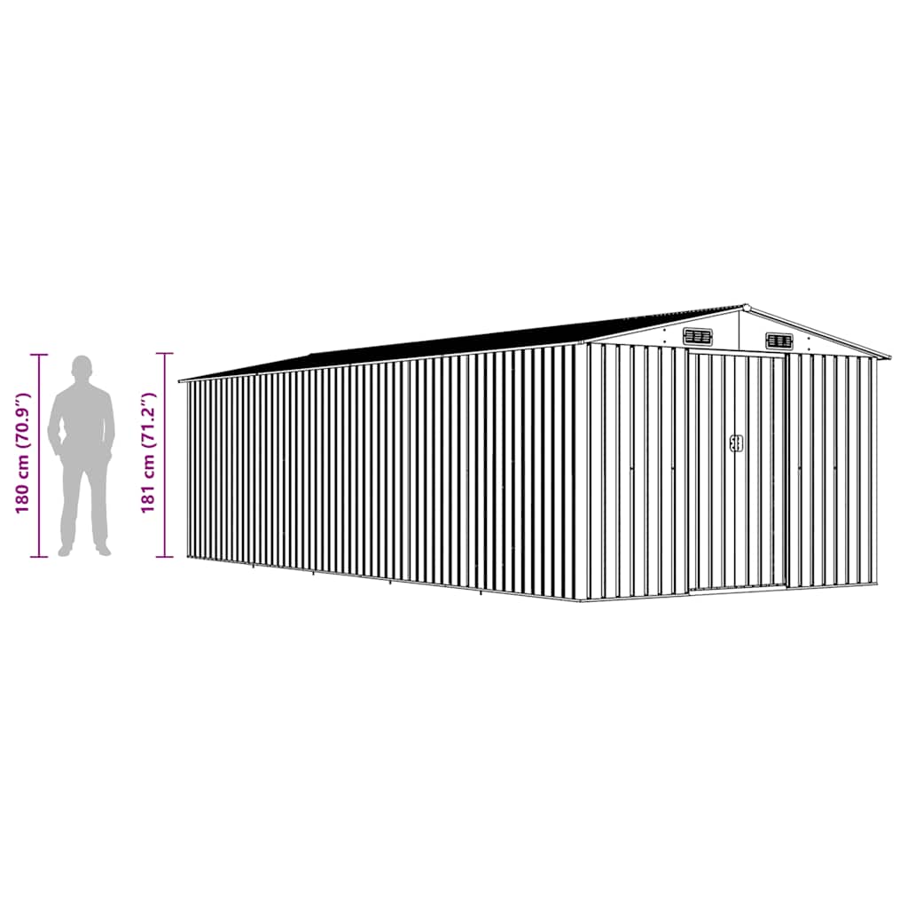Vrtno spremište 257 x 580 x 181 cm metalno sivo