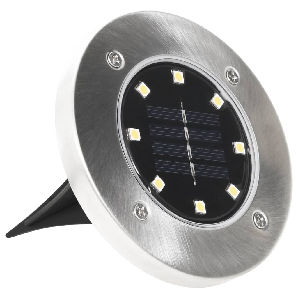 Solarne podne svjetiljke 8 kom s LED žaruljama bijele