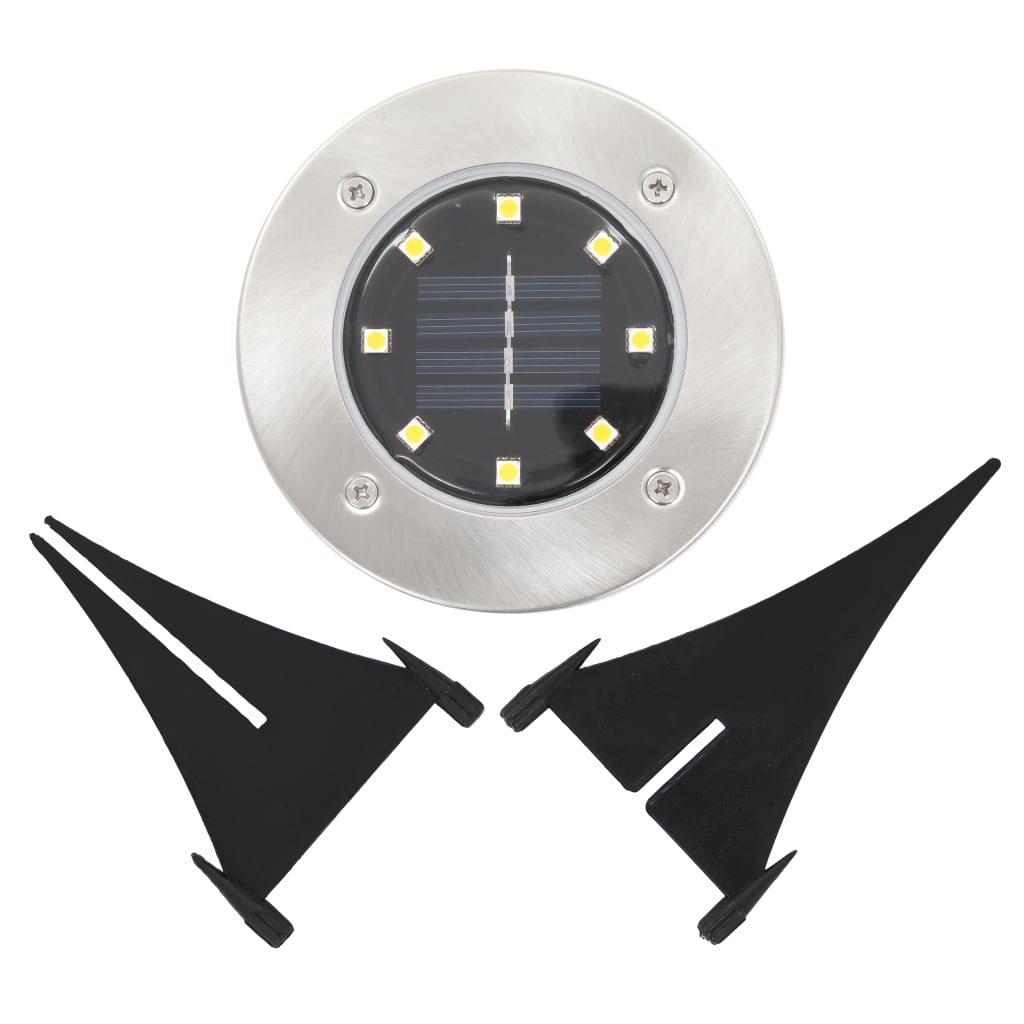 Solarne podne svjetiljke 8 kom s LED žaruljama bijele