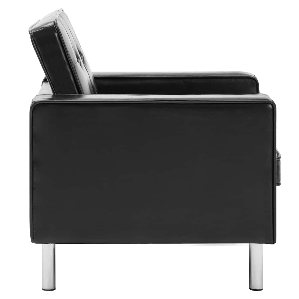 Fotelja Crna 75x70x75 cm Implicitna koža