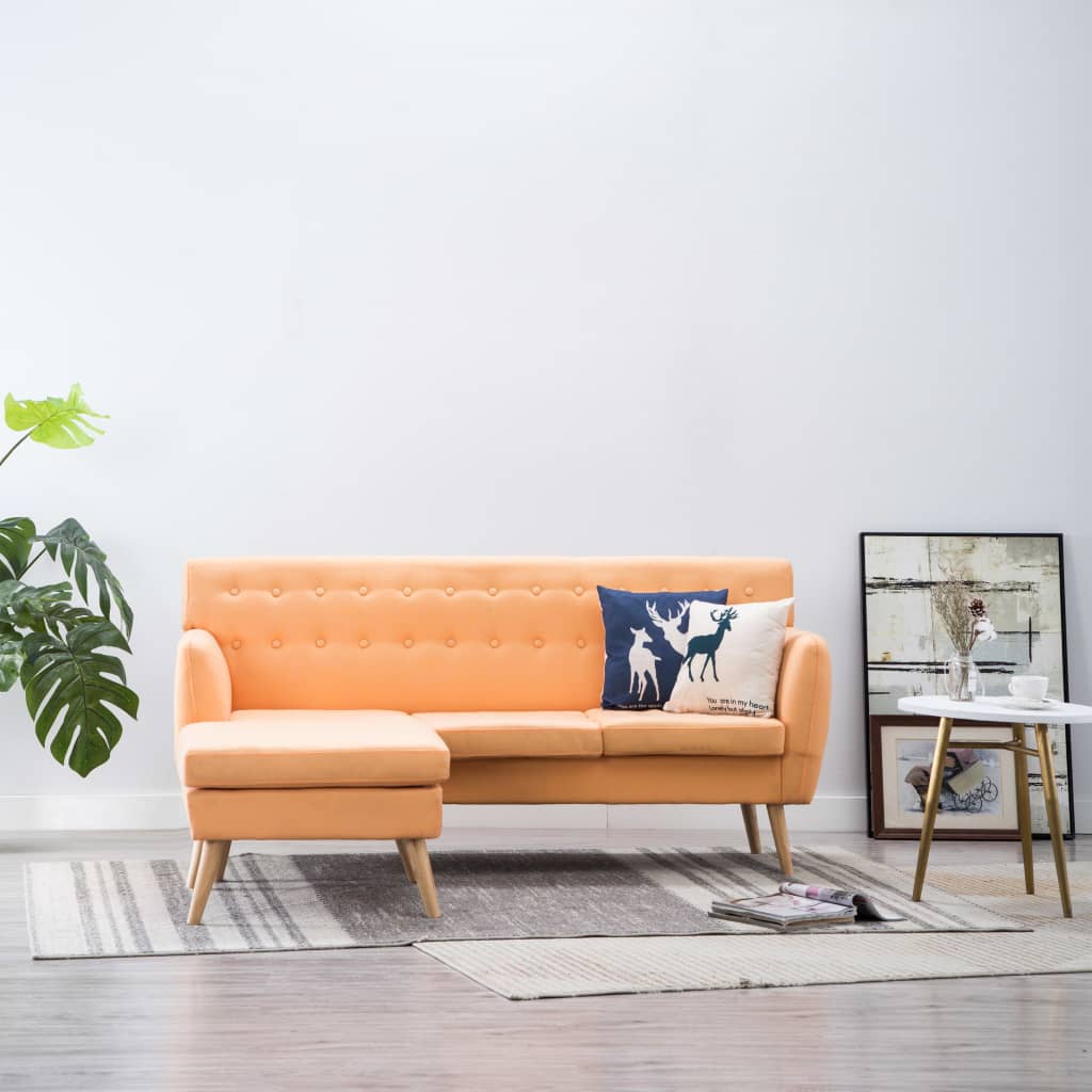 Kutna garnitura presvučena tkaninom 171,5x138x81,5cm narančasta
