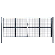 Vrtna vrata od mrežastog čelika 400x150 cm siva