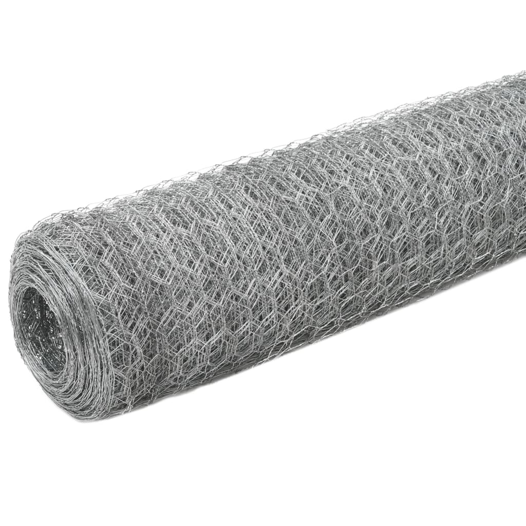Mrežna ograda od pocinčanog čelika za kokoši 25 x 1,5 m srebrna