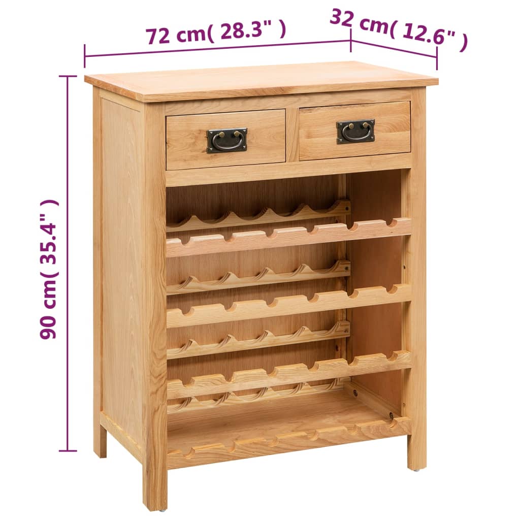 Ormarić za vino 72 x 32 x 90 cm od masivne hrastovine