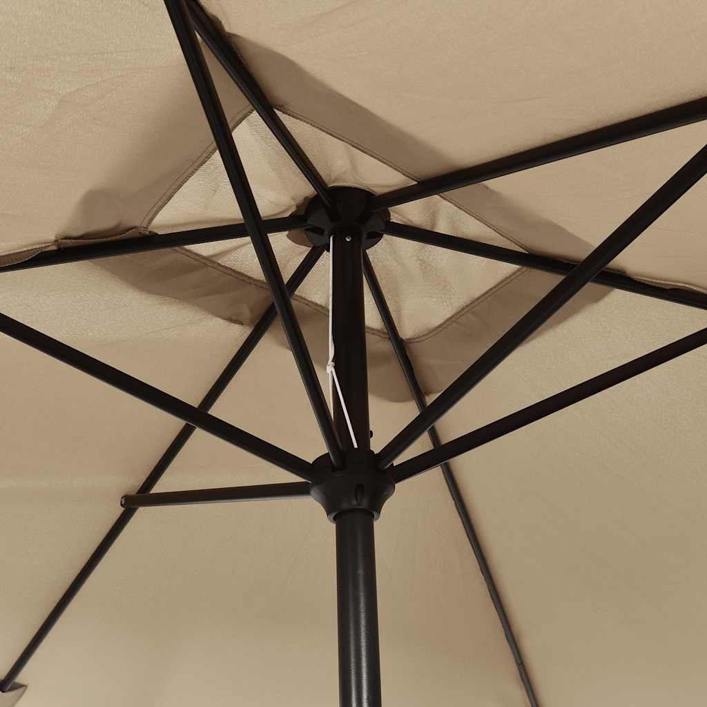 Vanjski suncobran s metalnim stupom 300 x 200 cm smeđesivi