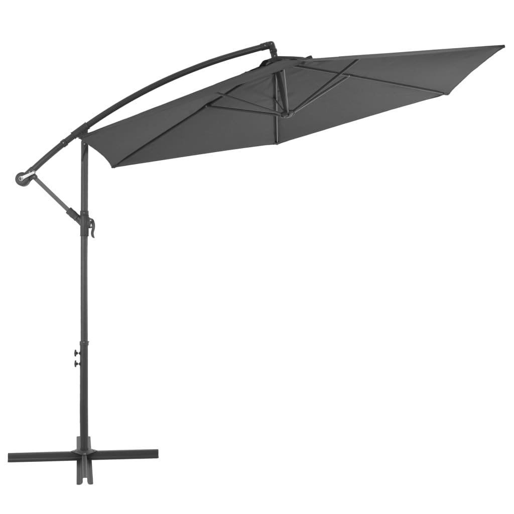 Konzolni vrtni suncobran s aluminijskim stupom 300 cm antracit