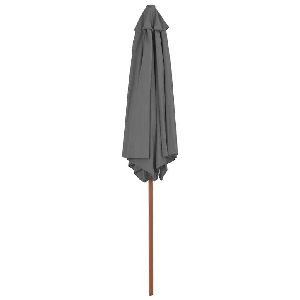 Vanjski suncobran s drvenim stupom 270 cm antracit