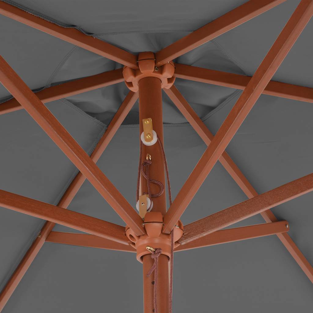 Vanjski suncobran s drvenim stupom 270 cm antracit