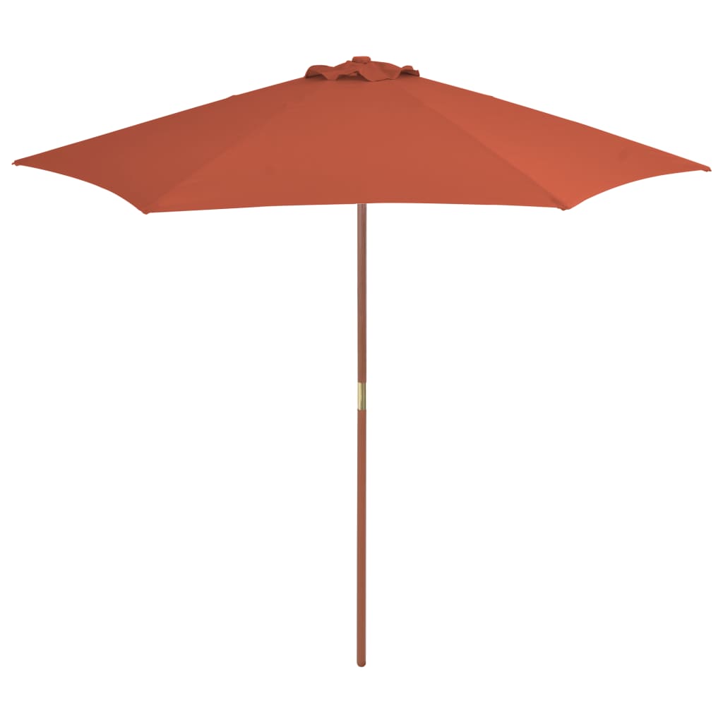 Vanjski suncobran s drvenim stupom 270 cm terakota