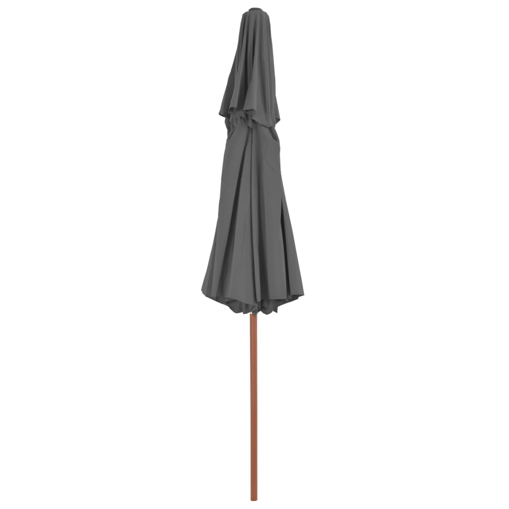 Dvoslojni suncobran s drvenim stupom 270 cm antracit