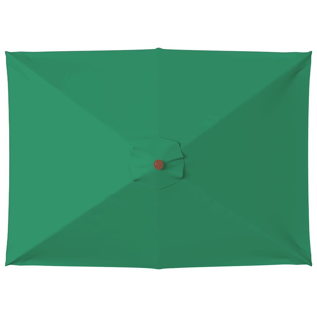 Vanjski suncobran s drvenim stupom 150 x 200 cm zeleni