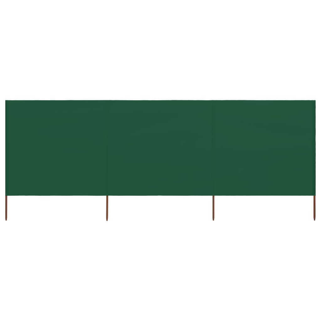 Vjetrobran s 3 panela od tkanine 400 x 120 cm zeleni