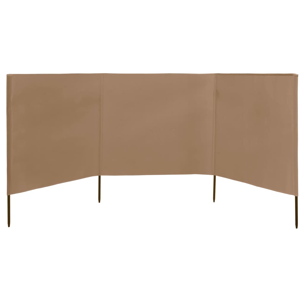 Vjetrobran s 3 panela od tkanine 400 x 120 cm bež