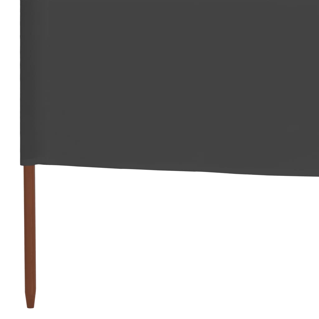 Vjetrobran sa 6 panela od tkanine 800 x 80 cm sivi