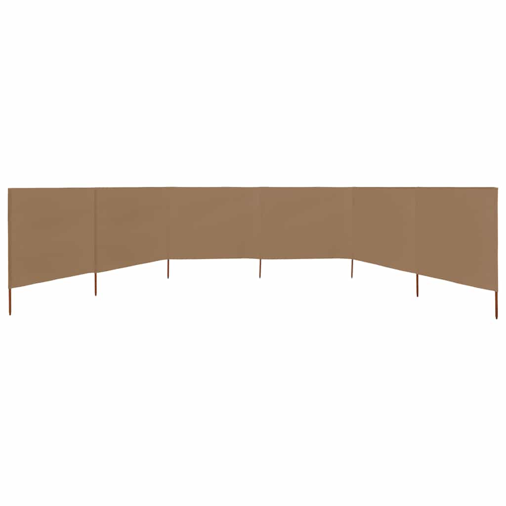 Vjetrobran sa 6 panela od tkanine 800 x 80 cm bež