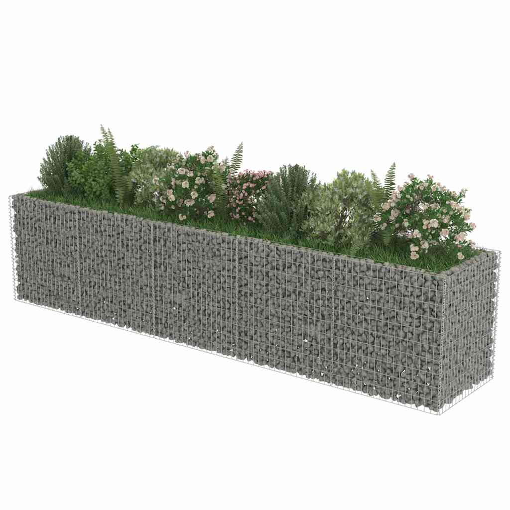 Gabionska sadilica od pocinčanog čelika 450 x 90 x 100 cm