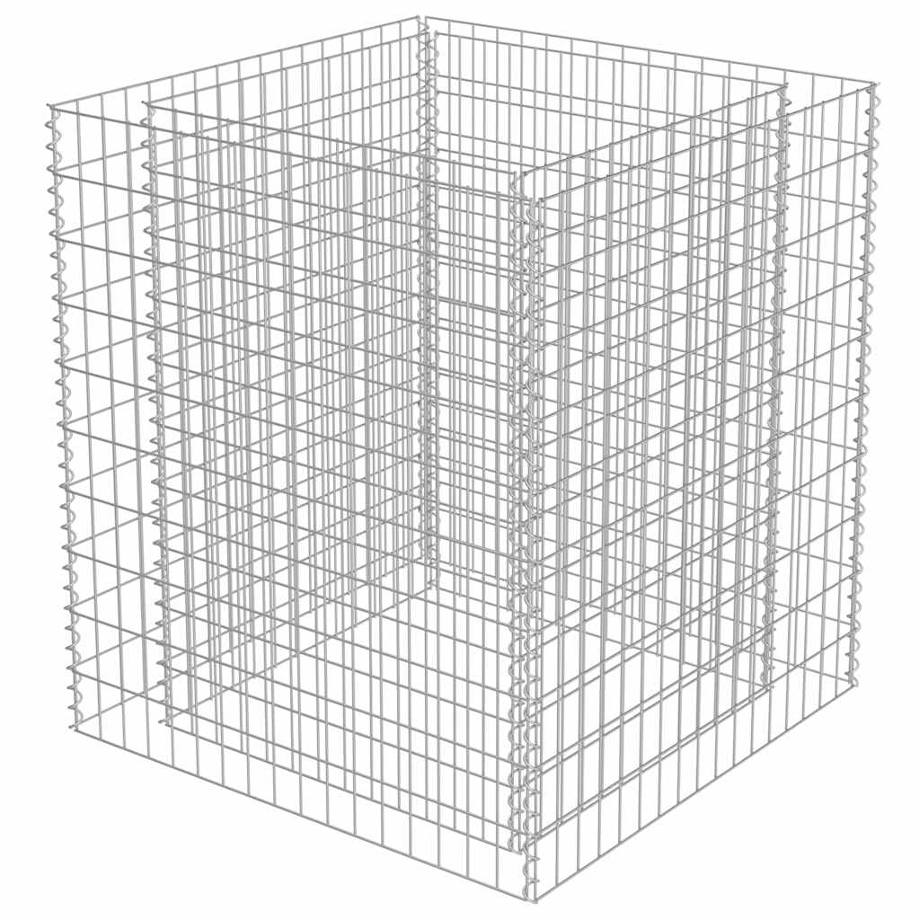 Gabionska sadilica od pocinčanog čelika 90 x 90 x 100 cm