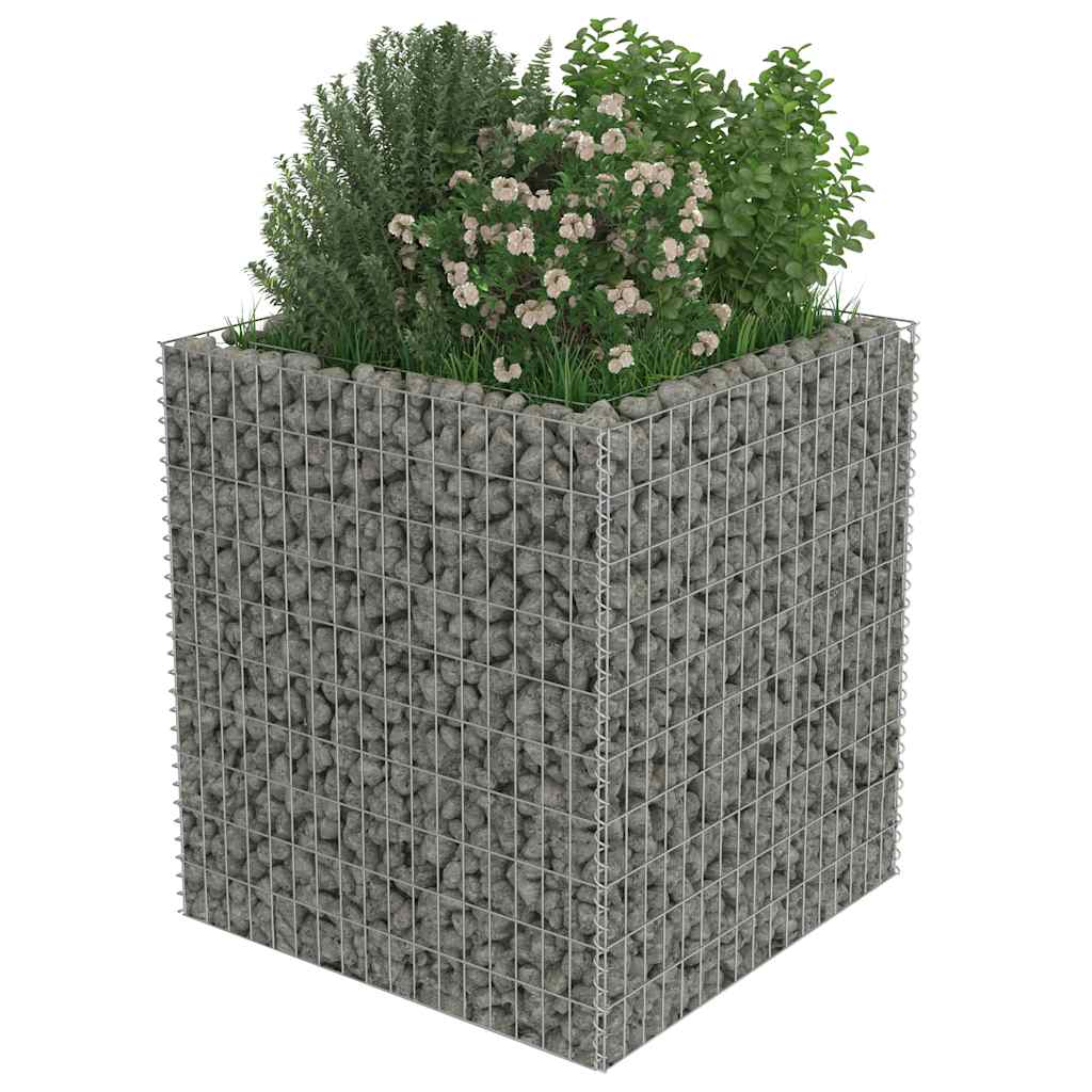 Gabionska sadilica od pocinčanog čelika 90 x 90 x 100 cm