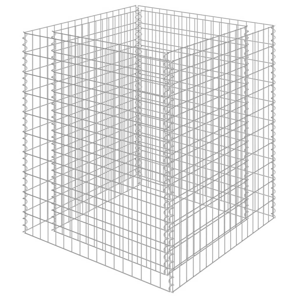 Gabionska sadilica od pocinčanog čelika 90 x 90 x 100 cm