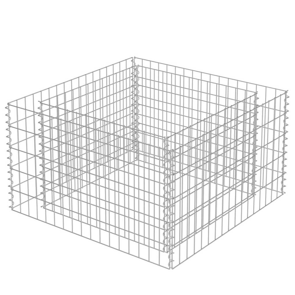 Gabionska sadilica od pocinčanog čelika 90 x 90 x 50 cm