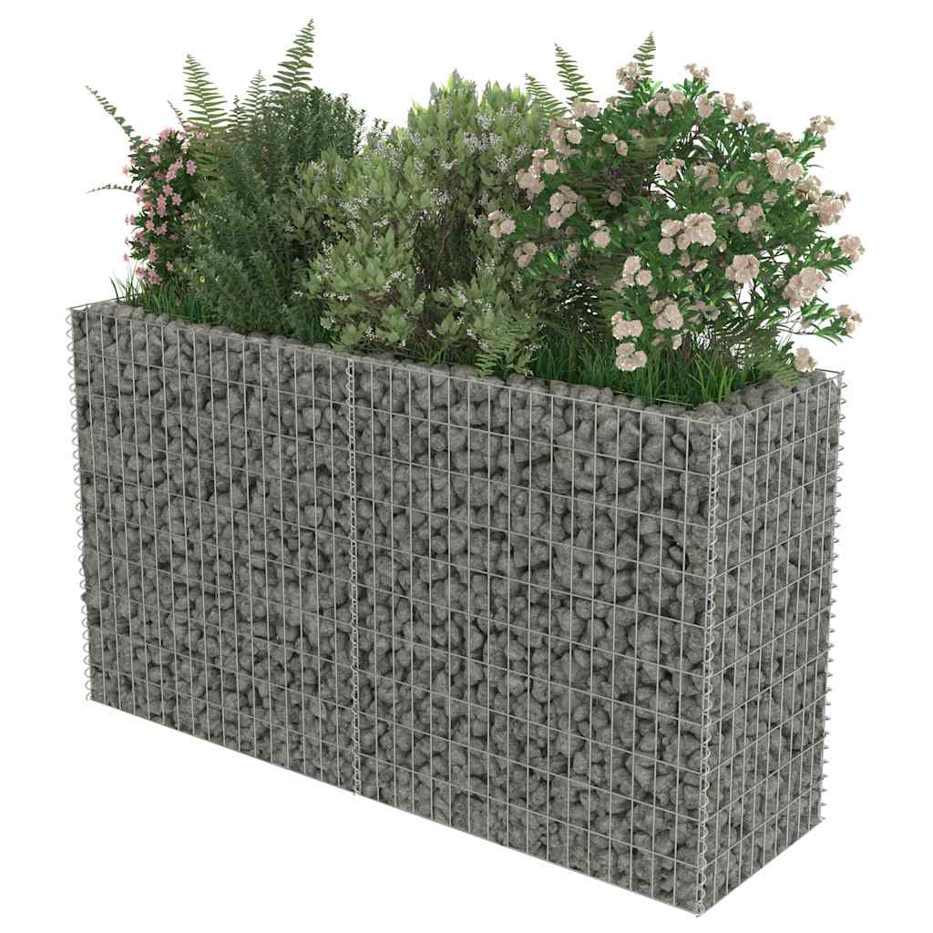 Gabionska sadilica od pocinčanog čelika 180 x 50 x 100 cm