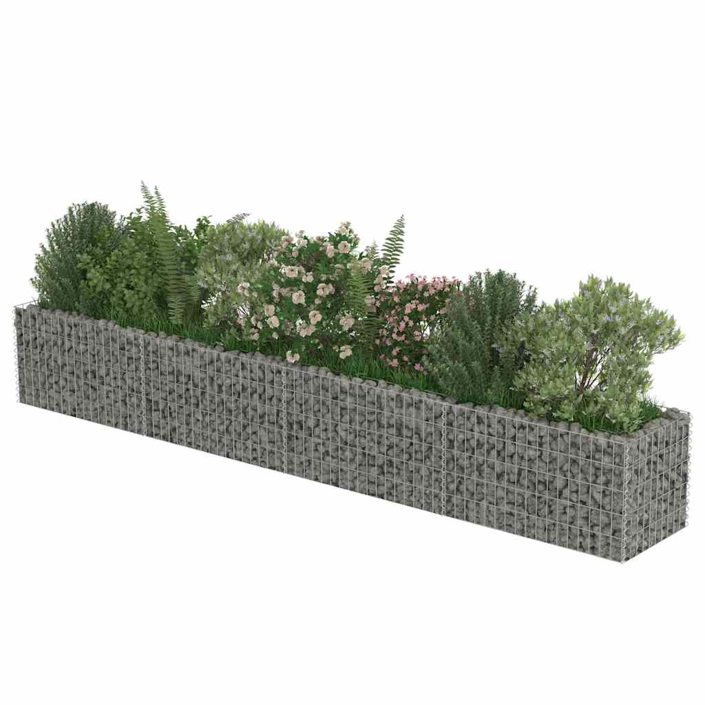 Gabionska sadilica od pocinčanog čelika 360 x 50 x 50 cm