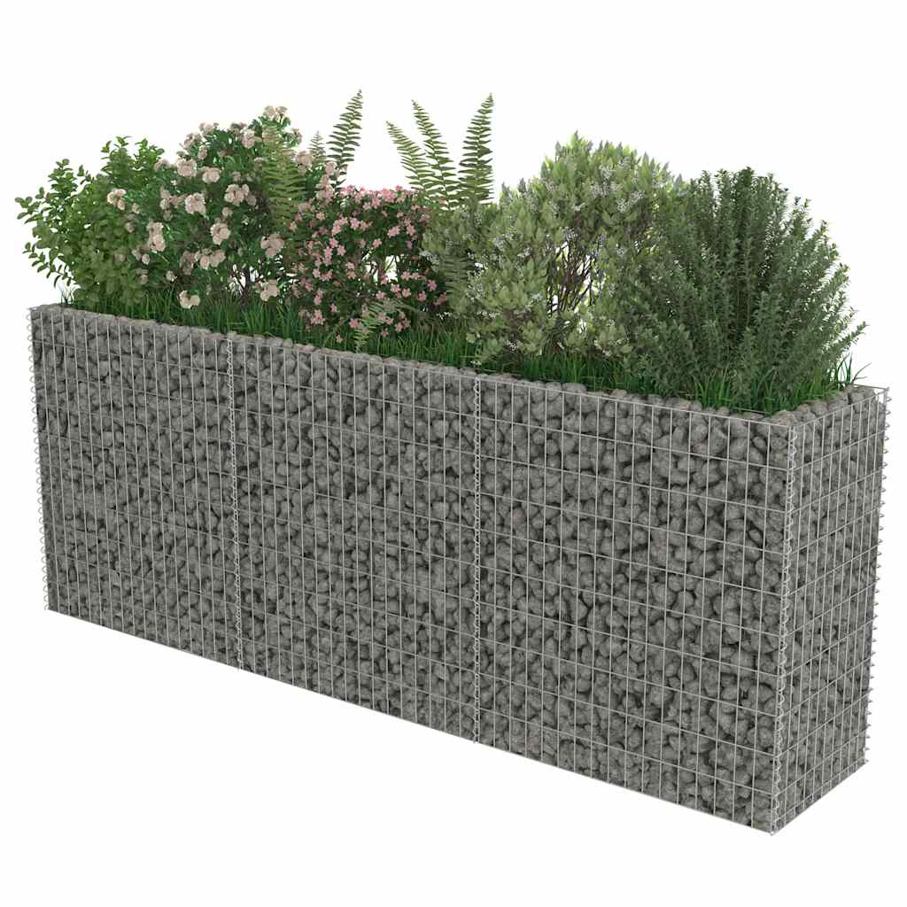 Gabionska sadilica od pocinčanog čelika 270 x 50 x 100 cm