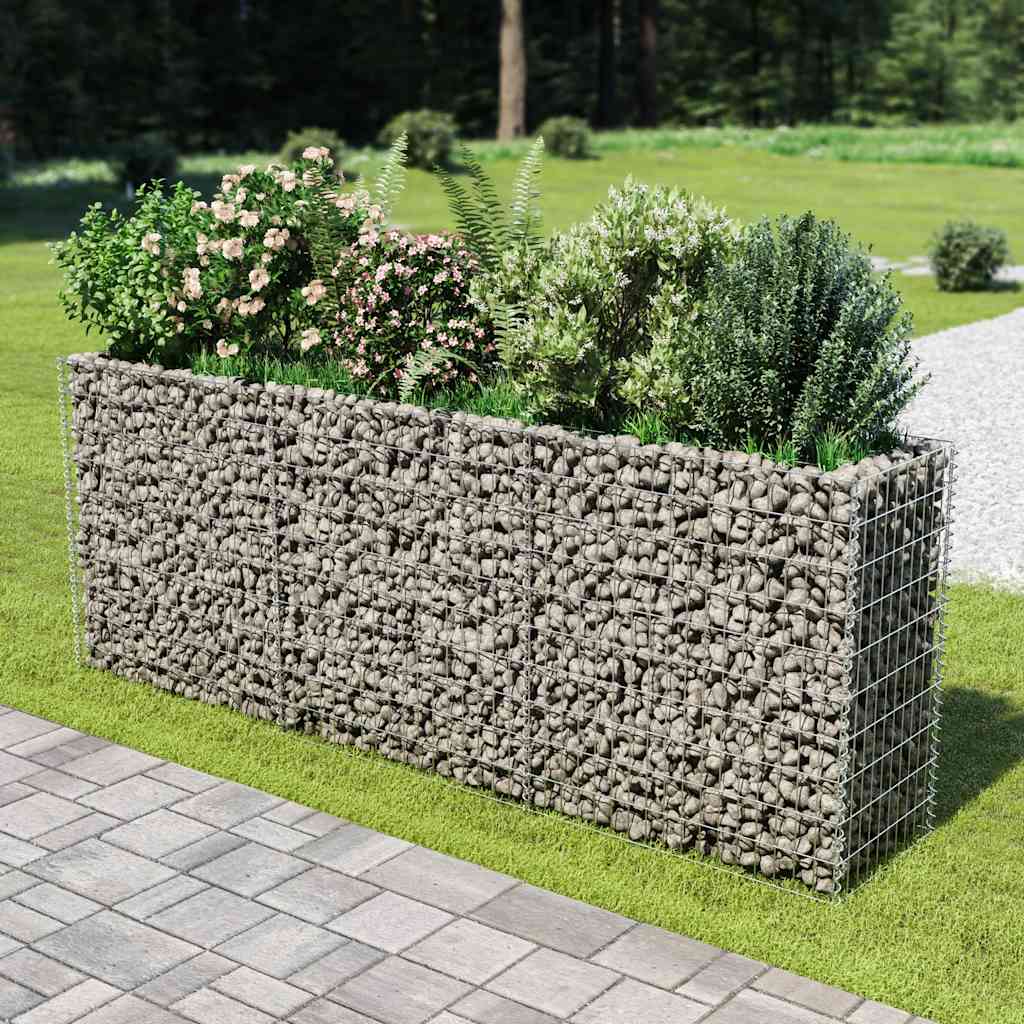 Gabionska sadilica od pocinčanog čelika 270 x 50 x 100 cm