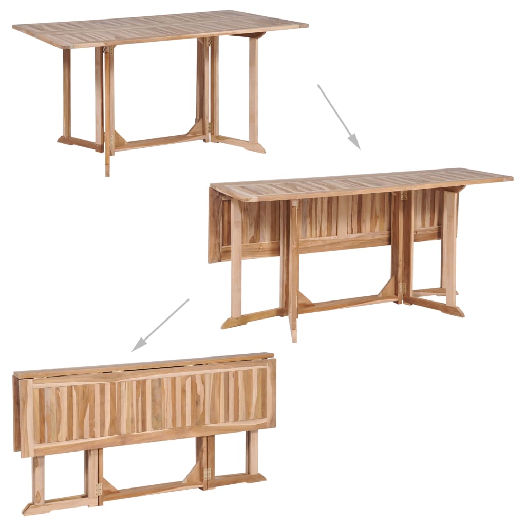7-dijelni vrtni sklopivi blagovaonski set od masivne tikovine