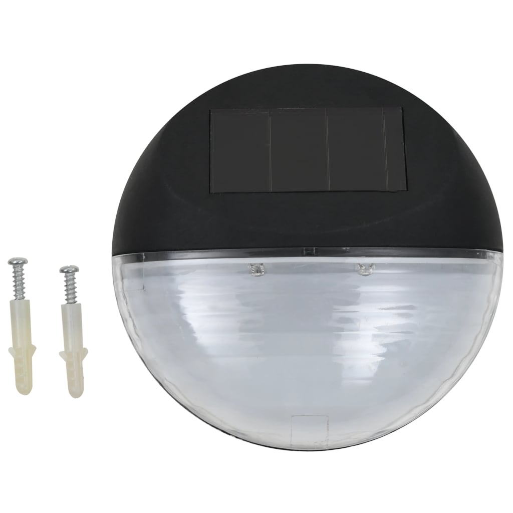 Vanjske solarne zidne svjetiljke LED 12 kom okrugle crne