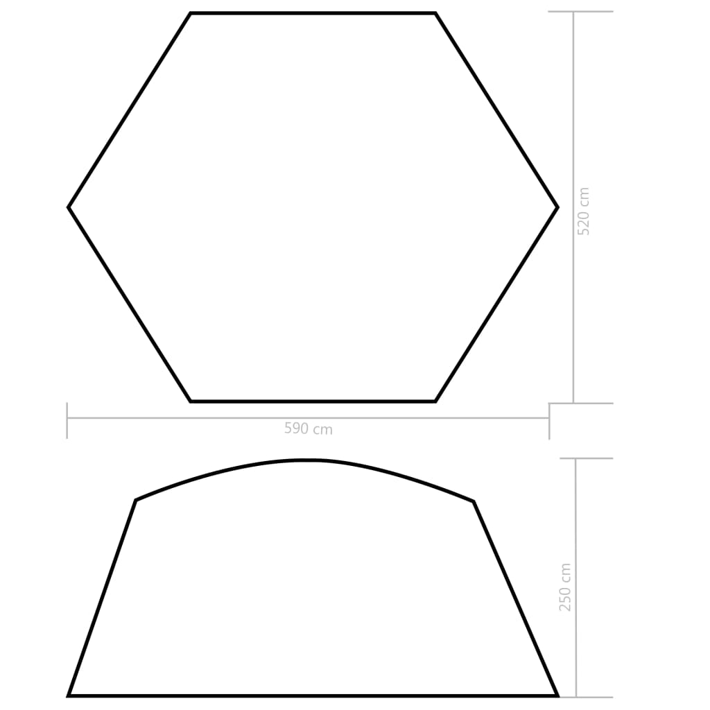 Šator za bazen od tkanine 590 x 520 x 250 cm plavi