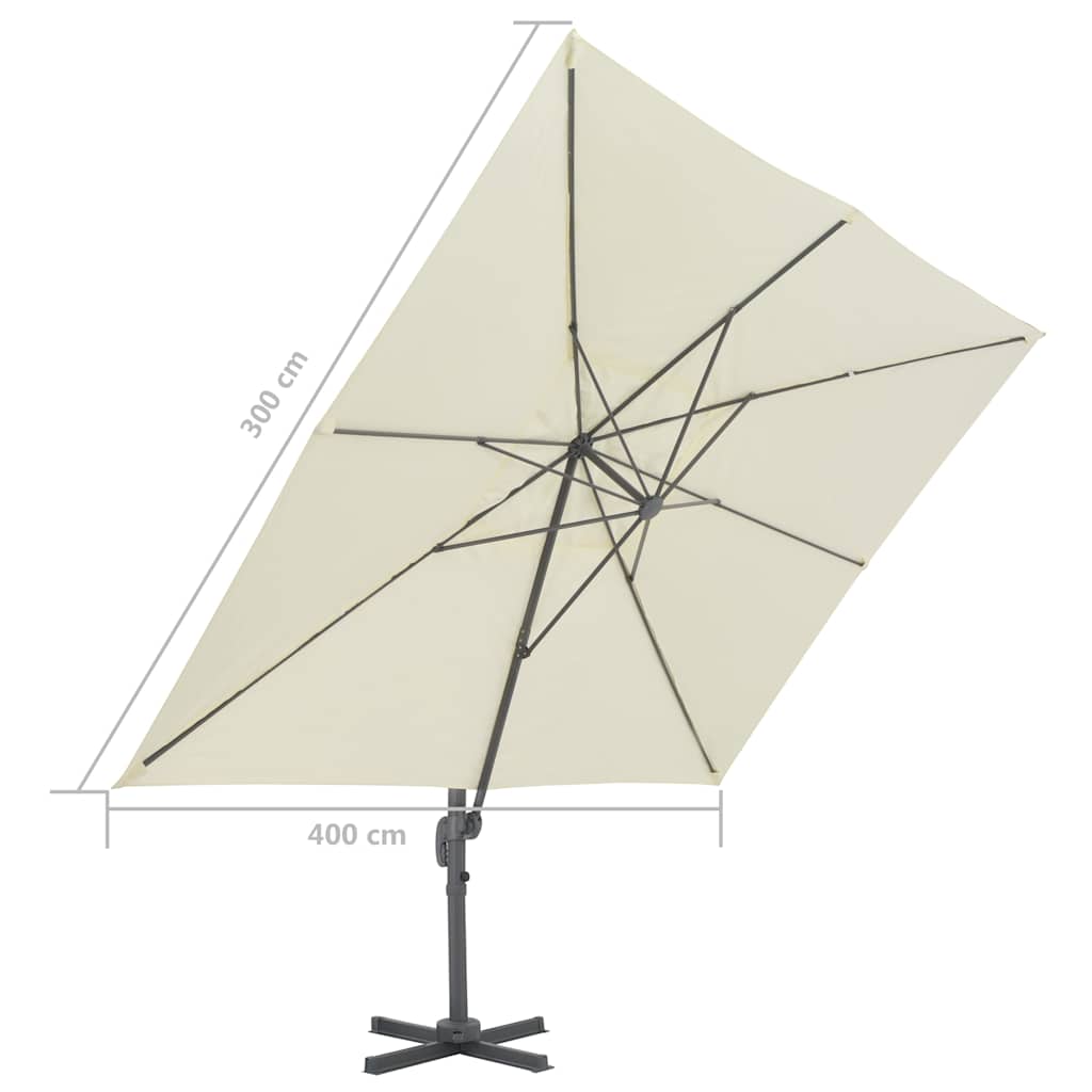 Konzolni vrtni suncobran s aluminijskom šipkom 400x300 cm boje pijeska
