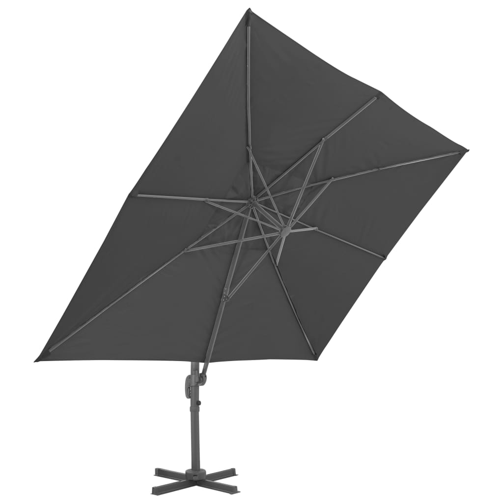 Konzolni vrtni suncobran s aluminijskom šipkom 400x300 cm antracit boje