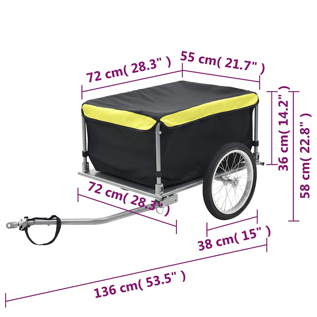 Prikolica za bicikl crno-žuta 65 kg