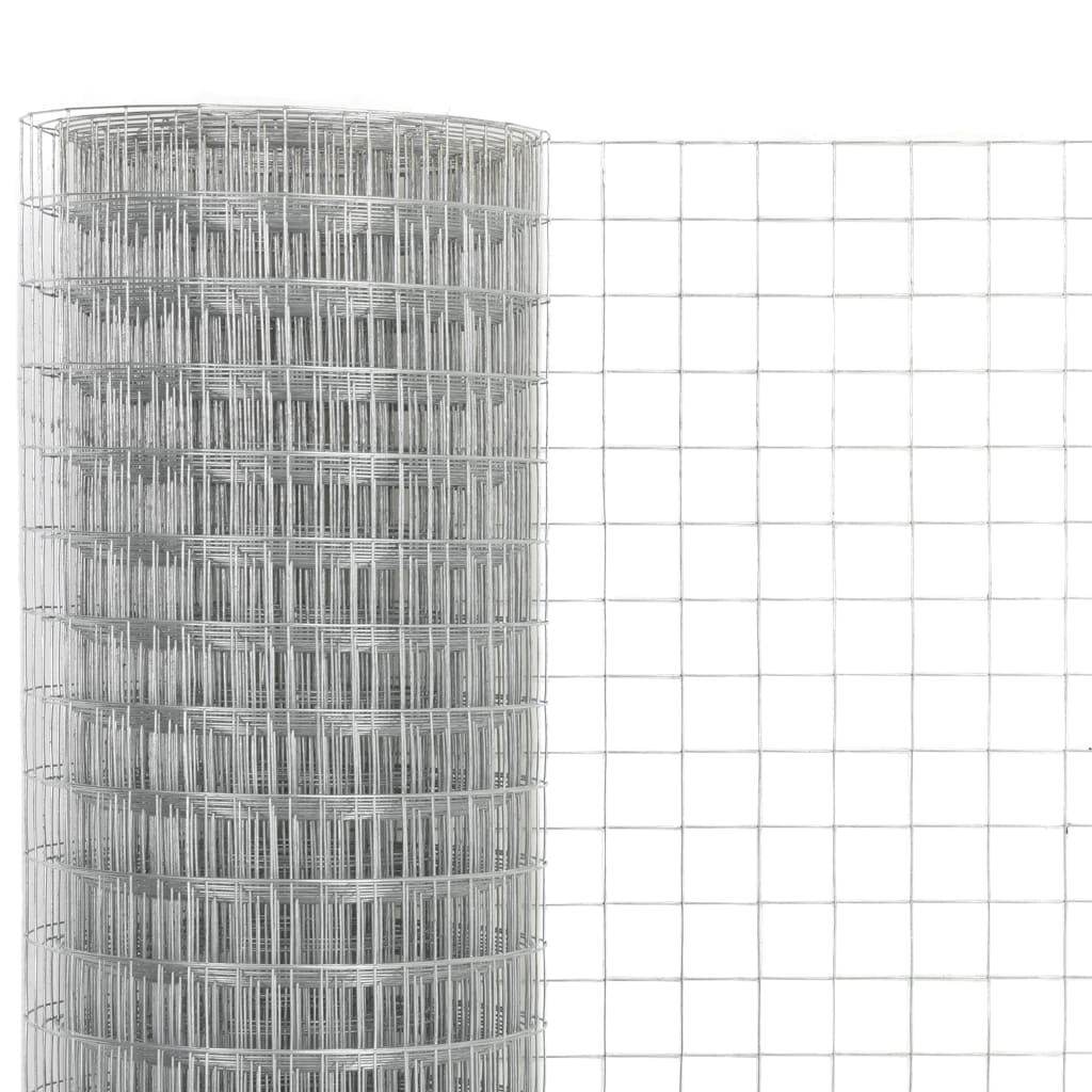 Mrežna ograda od pocinčanog čelika za kokoši 25 x 1,5 m srebrna